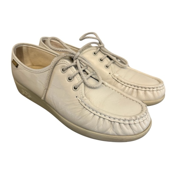 SAS Siesta Womens Size 8 Cream Colored Leather Comfort Walking Shoes USA - Picture 1 of 7